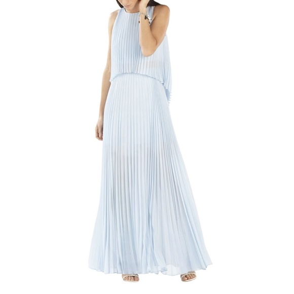 BCBGMAXAZRIA SHAINA SLEEVELESS PLEATED GOWN - Picture 6 of 7
